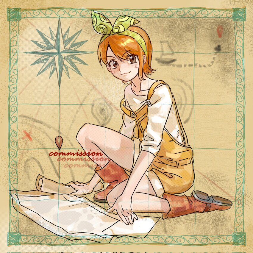 1girl, a_dong1987, aged_down, blush, boots, bow, bow_hairband, brown_boots