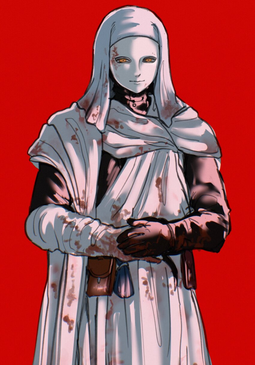 1boy, black_gloves, blood, blood_on_clothes, closed_mouth, commentary, elden_ring, gloves