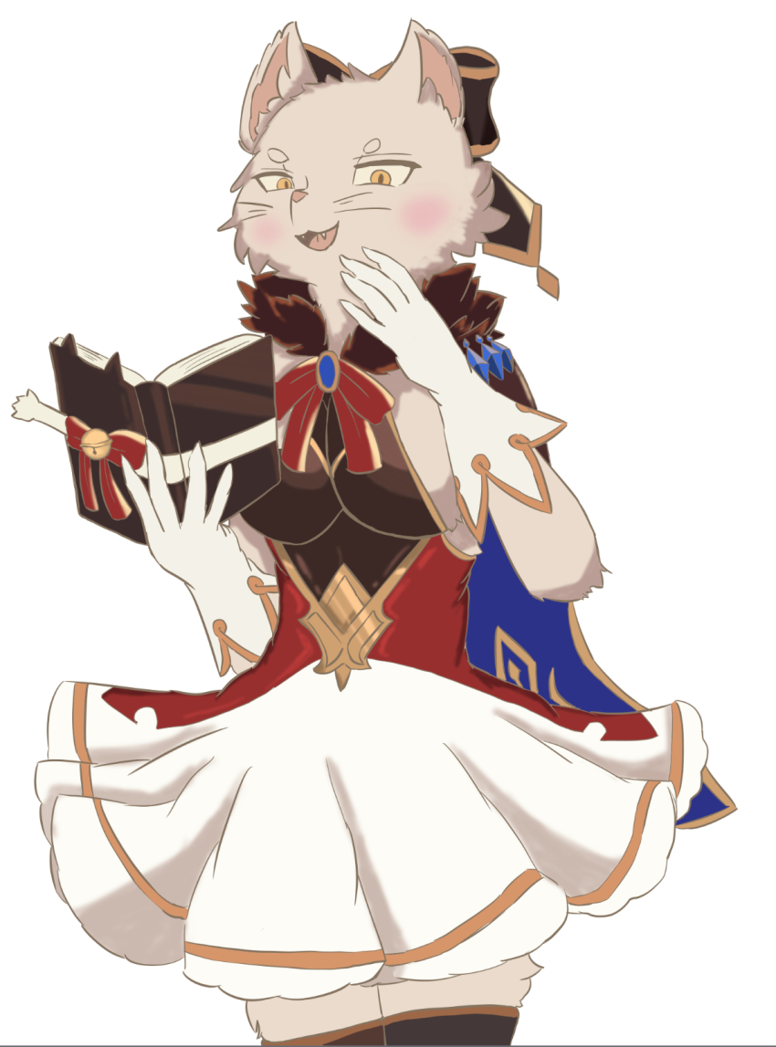 1girl, aru_neko_no_nikkichou_(grimms_notes), black_boots, book, boots, breasts, cat_girl, efuchan