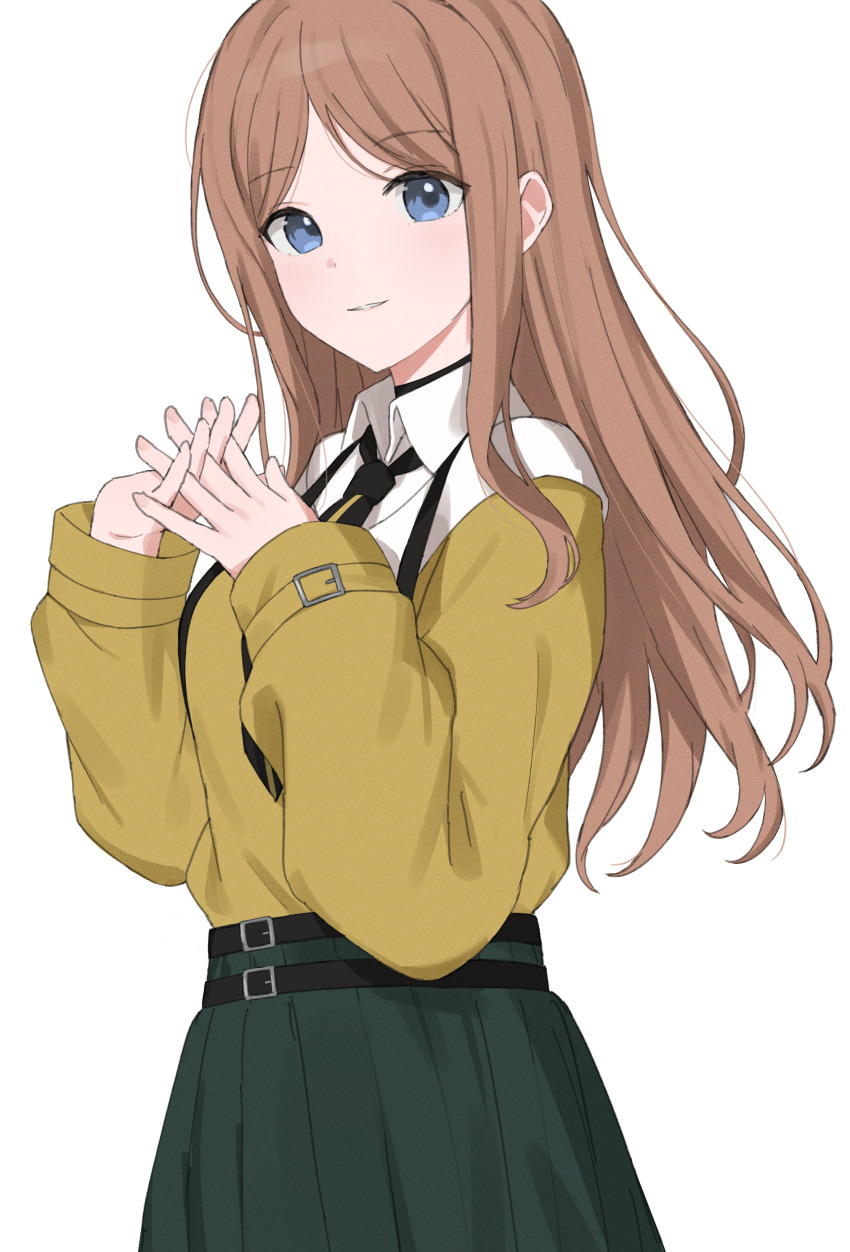 1girl, absurdres, bang_dream!, bang_dream!_it's_mygo!!!!!, black_choker, black_necktie, blue_eyes, brown_hair