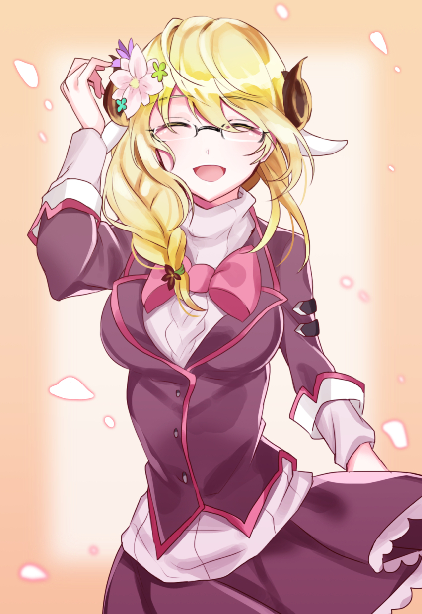 arpiel, blonde_hair, braid, cecil_(arpiel), glasses, hamericano, highres, horns