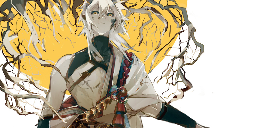 1boy, colored_sclera, hair_between_eyes, ibaraki_douji_(onmyoji), japanese_clothes, long_hair, male_focus, mississipping