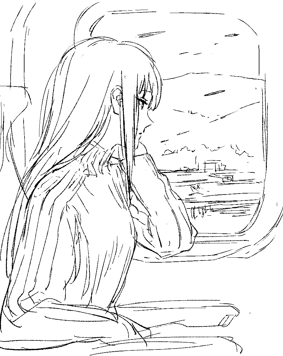 1girl, closed_mouth, expressionless, greyscale, gujou_kanade, kamiina_botan_yoeru_sugata_wa_yuri_no_hana, long_hair, monochrome