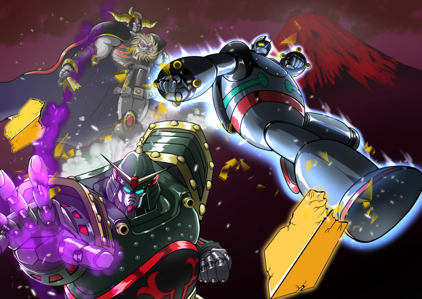 ankokuu_daishogun, aqua_eyes, armor, armored_skirt, black_eyes, broken, broken_sword, broken_weapon