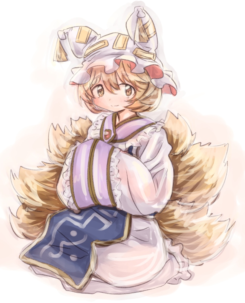 1girl, absurdres, animal_ear_headwear, animal_hat, blonde_hair, blue_tabard, blush, collar