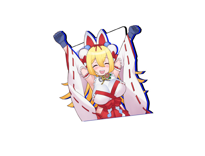 1girl, blonde_hair, game_cg, japanese_clothes, kobako_tsukiyomi, long_hair, m_hold’em, miko