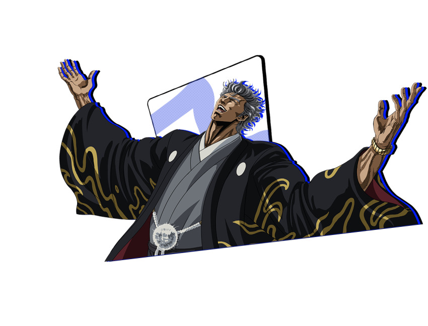 1boy, game_cg, grey_hair, hara_tetsuo, japanese_clothes, ken_shishiou, kimono, m_hold’em