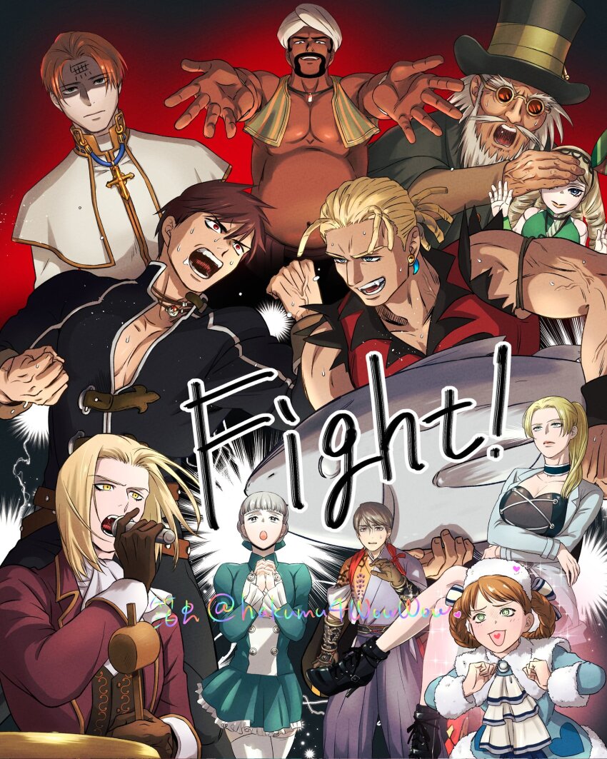 alice_elliot, anastasia_(shadow_hearts), blue_eyes, bow, braid, breasts, brown_hair, buttons