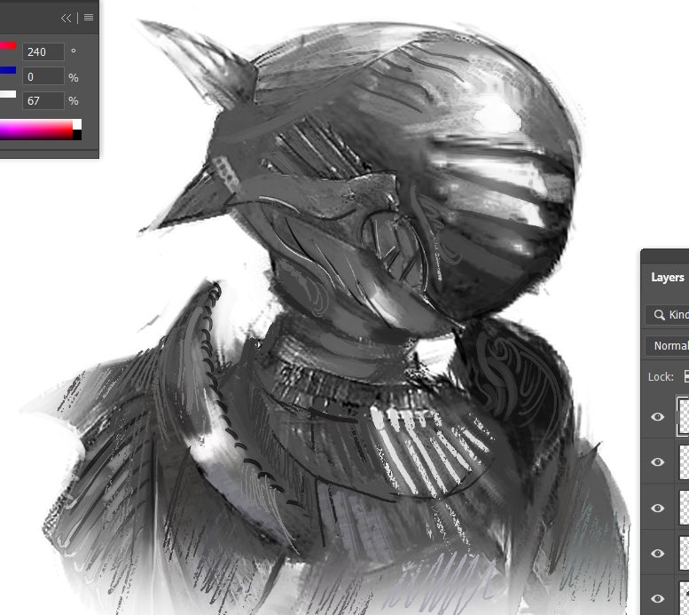 1girl, abyssmalenia, alternate_costume, armor, art_program_in_frame, bomb_devil_(chainsaw_man), chainsaw_man, commentary