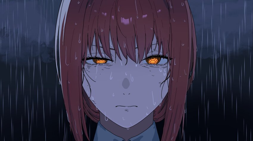 1girl, @_@, absurdres, ashamutoki, chainsaw_man, closed_mouth, cloud, commentary