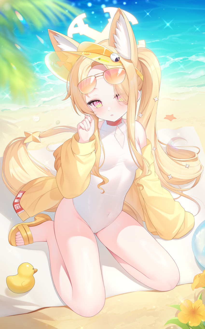 1girl, :o, above-cleavage_cutout, absurdly_long_tail, absurdres, animal_ear_fluff, animal_ears, arm_support