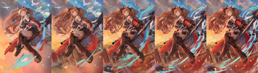 1girl, absurdres, alternate_breast_size_(larger), angelina_(arknights), angelina_(distinguished_visitor)_(arknights), animal_ears, arknights, bare_shoulders