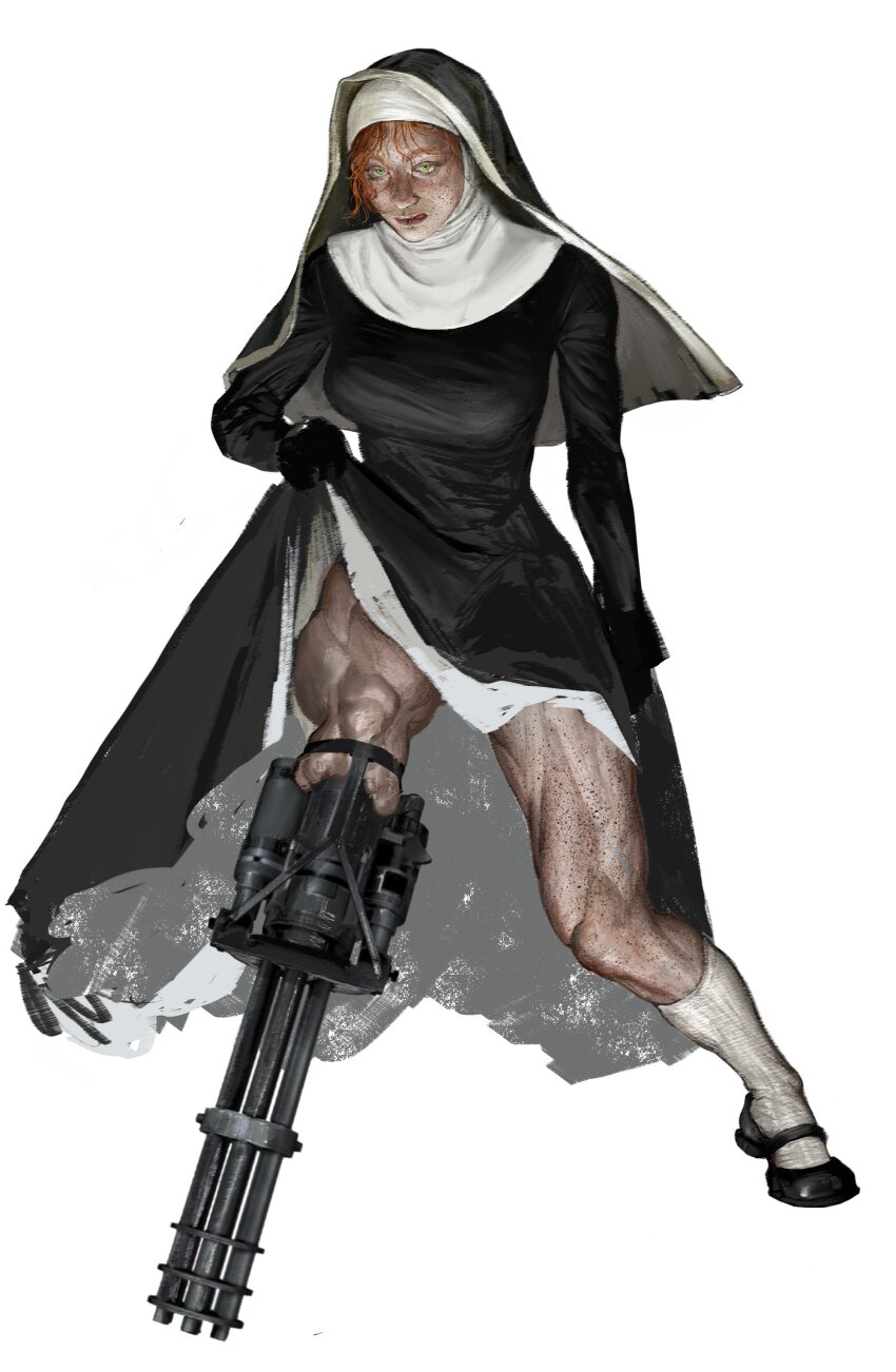 1girl, absurdres, atergraham, black_robe, body_freckles, breasts, freckles, full_body