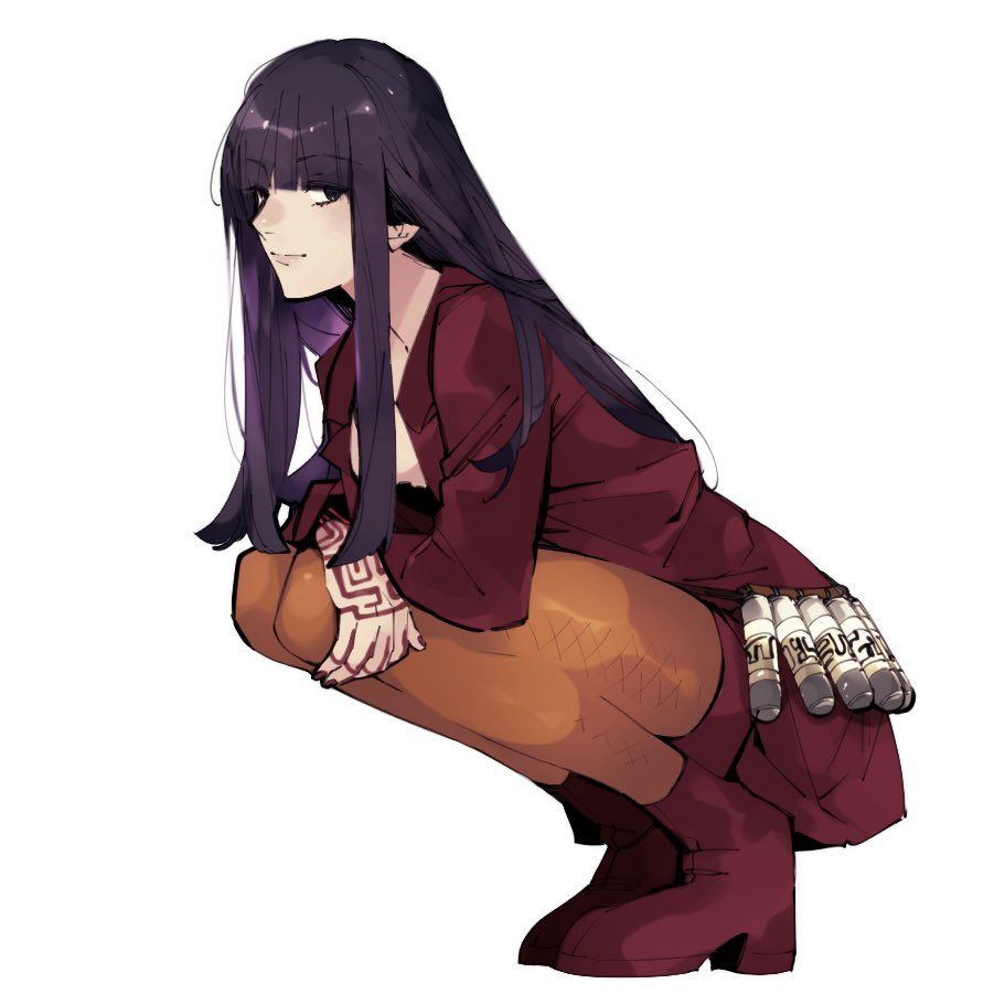 1girl, black_eyes, black_hair, block_heels, blunt_bangs, boots, devil_summoner:_soul_hackers, devil_summoner_(series)