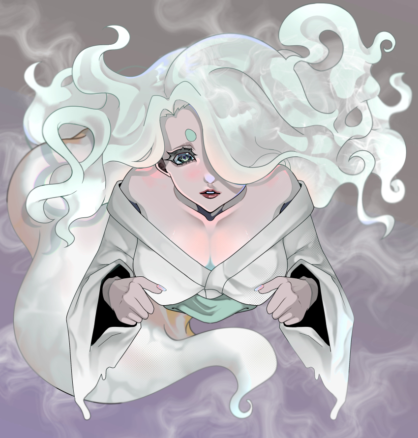 1girl, 4tuk1, absurdres, aqua_hair, bare_shoulders, ben-day_dots, breasts, collarbone