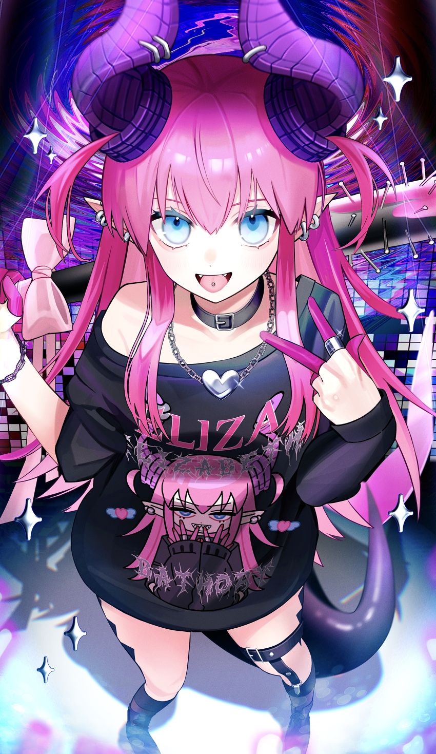 1girl, absurdres, arm_warmers, baseball_bat, belt_collar, black_arm_warmers, black_boots, black_collar