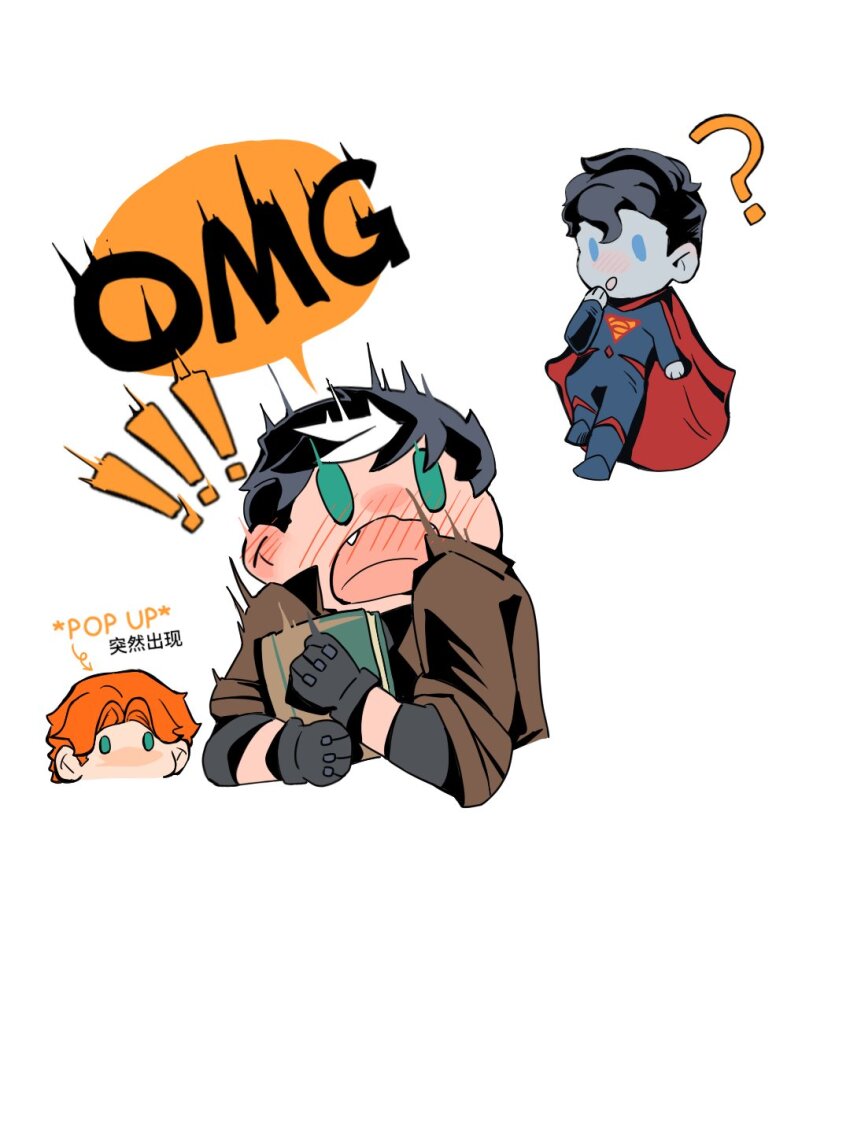 arsenal_(dc), batman_(series), bizarro_ii, black_bodysuit, black_gloves, black_hair, bodysuit, brown_jacket