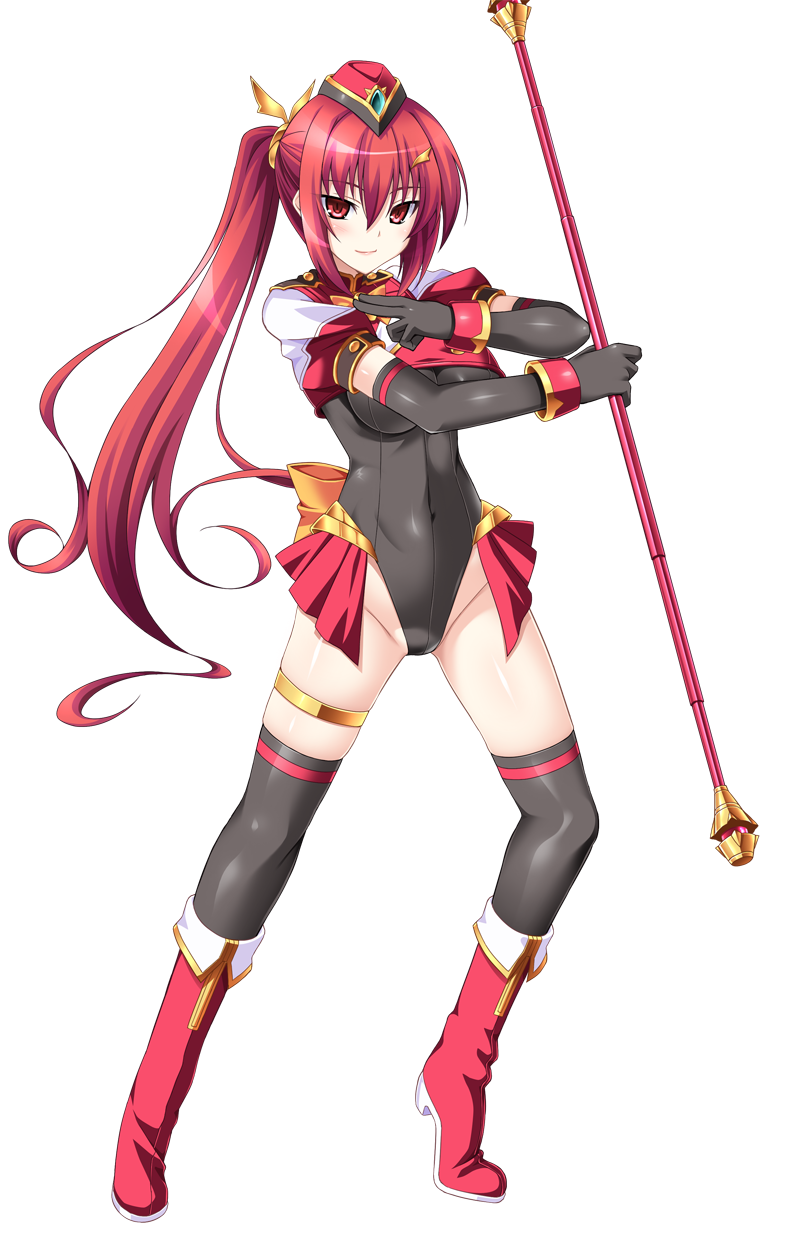 1girl, aoi_masami, asamiya_minami, black_gloves, black_thighhighs, boots, breasts, cameltoe