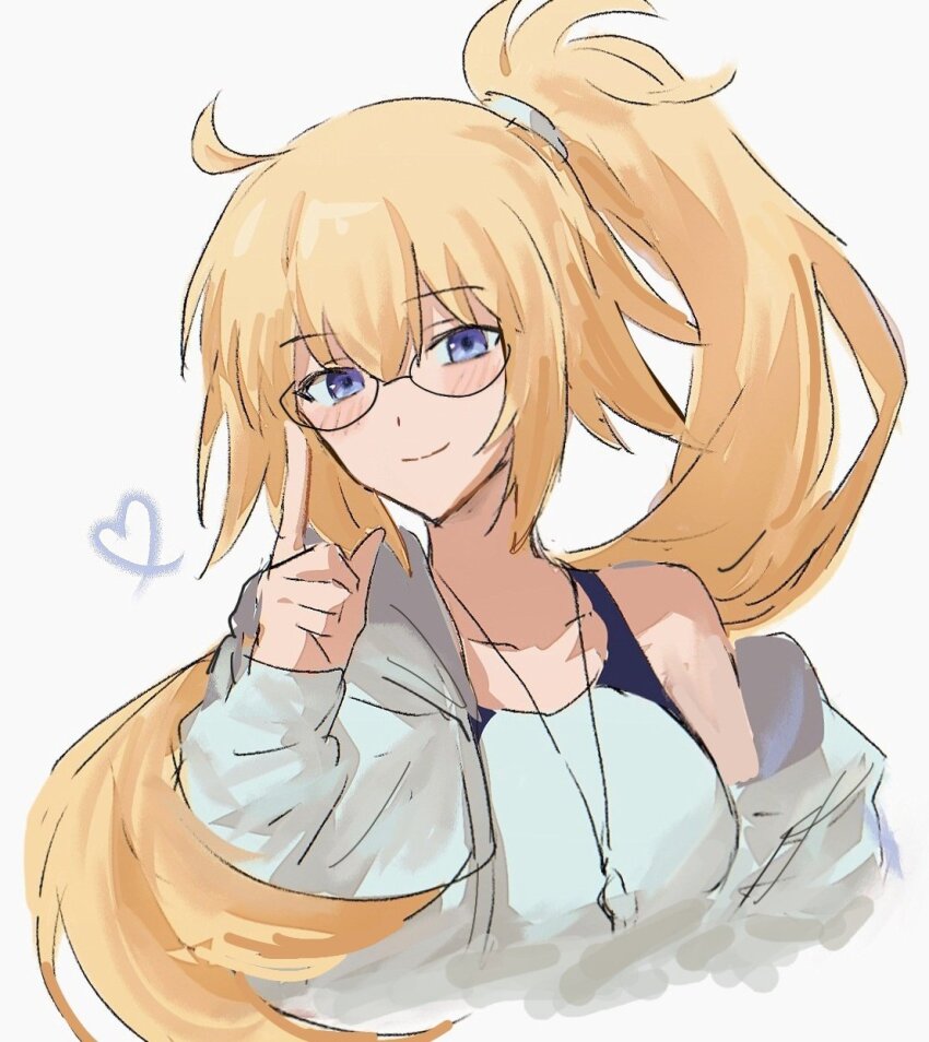 1girl, blonde_hair, blue_eyes, blush, closed_mouth, fate/grand_order, fate_(series), heart