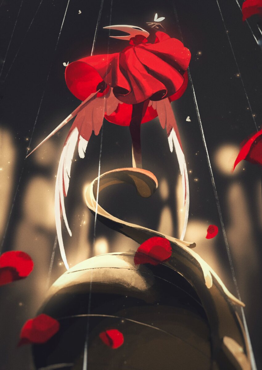 1girl, arthropod_girl, black_eyes, black_skin, bug, butterfly, butterfly_on_hand, cloak