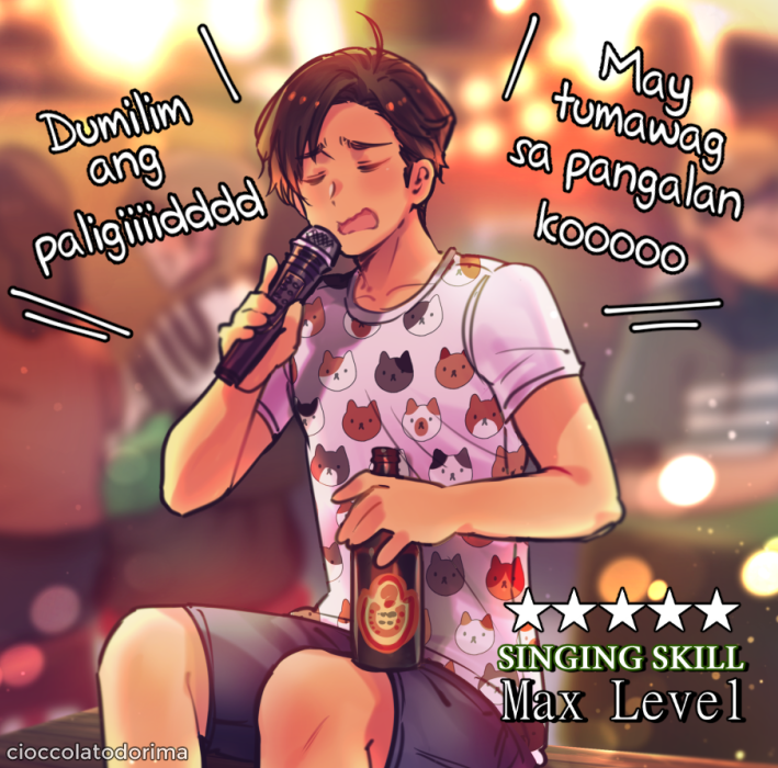 1girl, 3boys, artist_name, axis_powers_hetalia, beer_bottle, bench, black_shorts, blurry