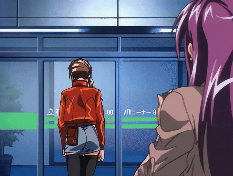 2004, 2girls, animated, animated_gif, anime_screenshot, ass, ass_shake, bible_black