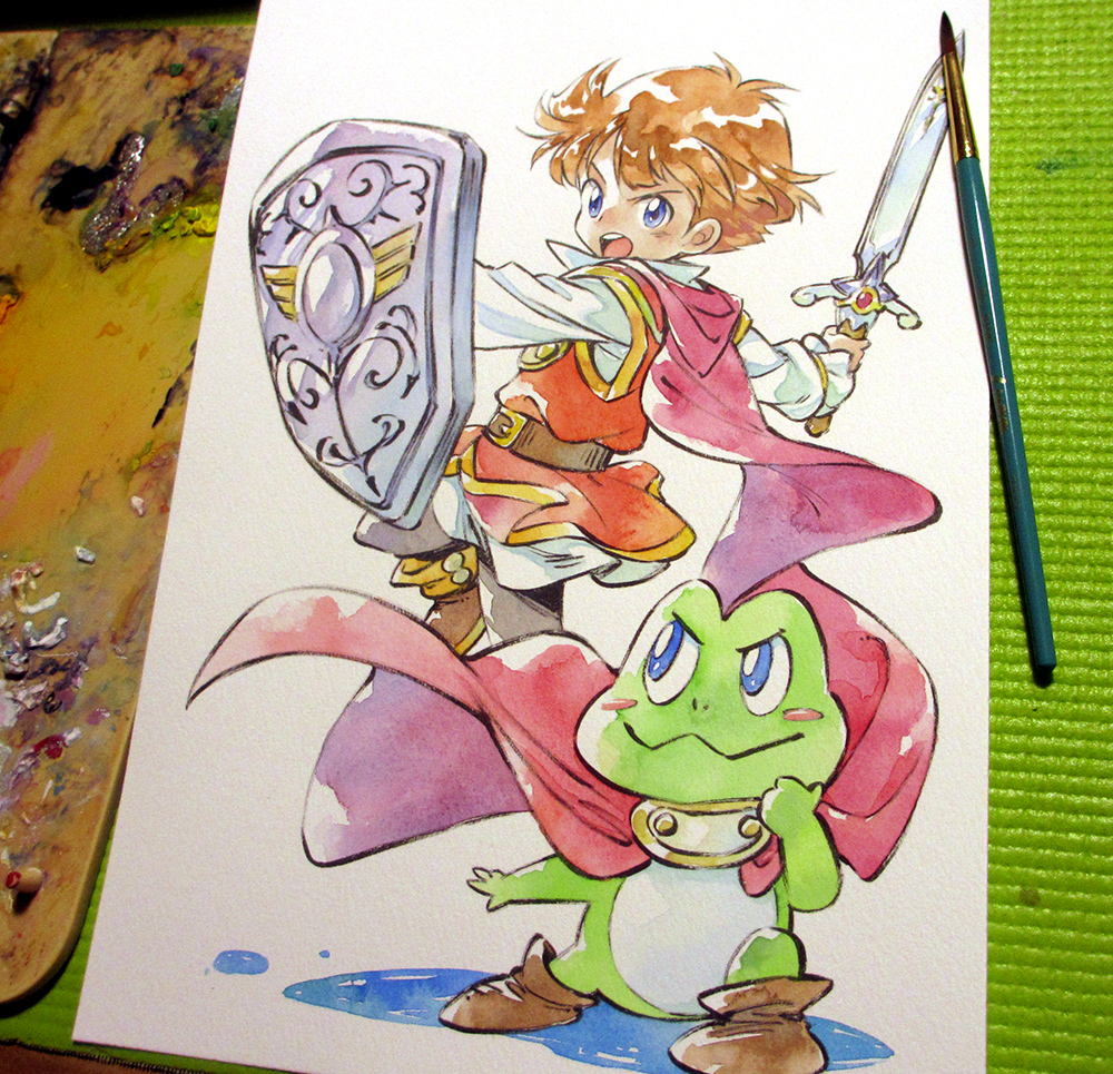 1boy, agahari, alternate_form, animal, art_brush, art_tools_in_frame, belt, belt_buckle