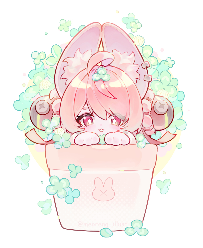 1girl, absurdres, ahoge, animal_ear_fluff, animal_ear_piercing, animal_ears, animal_print, bright_pupils