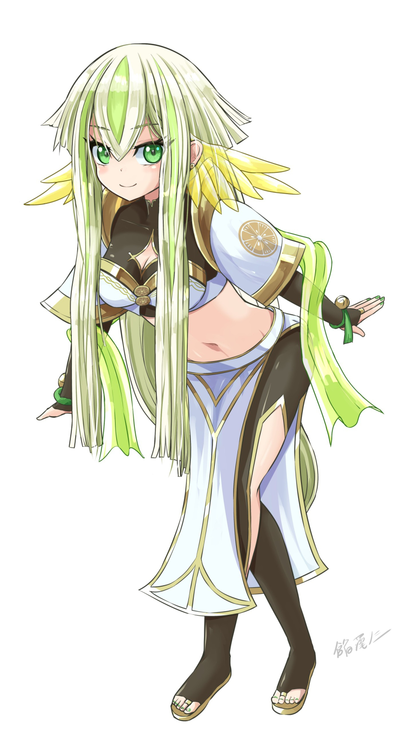 1girl, absurdres, anmo_nomi, blonde_hair, breasts, bridal_gauntlets, cleavage, cleavage_cutout