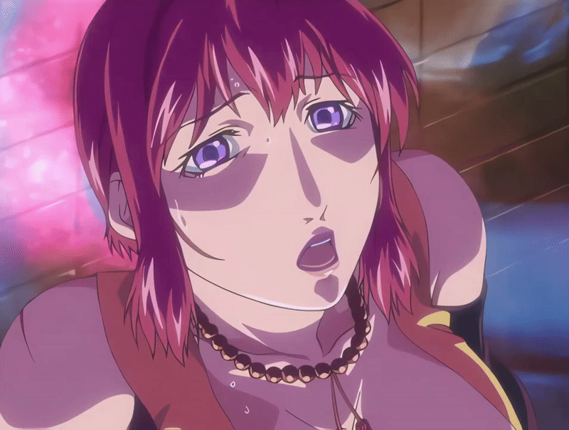 00s, 1girl, 2007, animated, animated_gif, anime_screenshot, bare_shoulders, bead_necklace