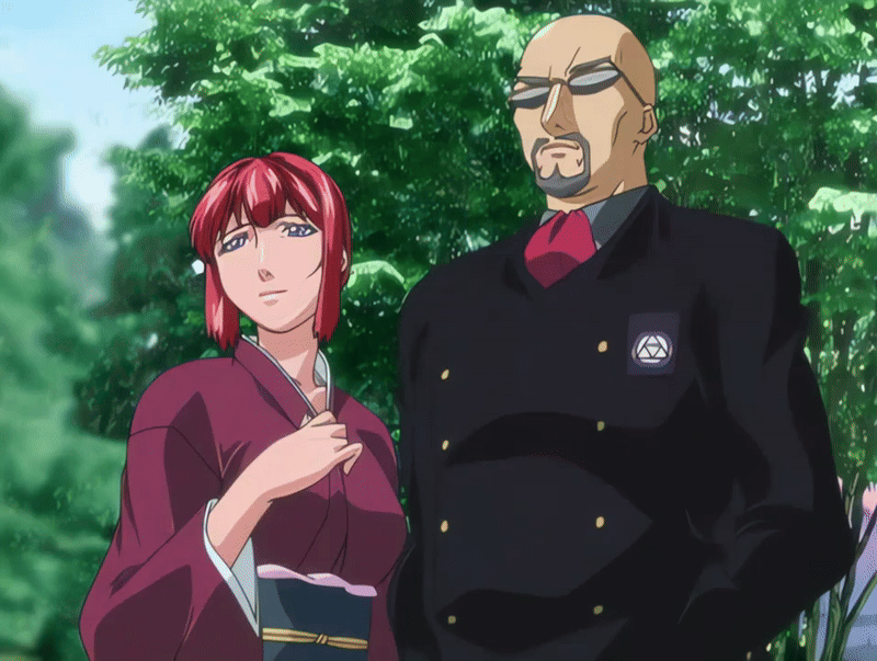 00s, 1boy, 1girl, 2007, animated, animated_gif, anime_screenshot, bald