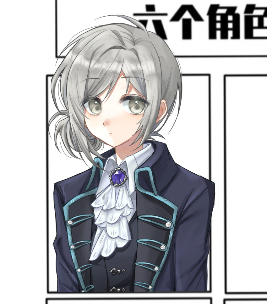 ._(kusvekoxa), 1girl, ascot, black_coat, black_vest, closed_mouth, coat, collared_shirt