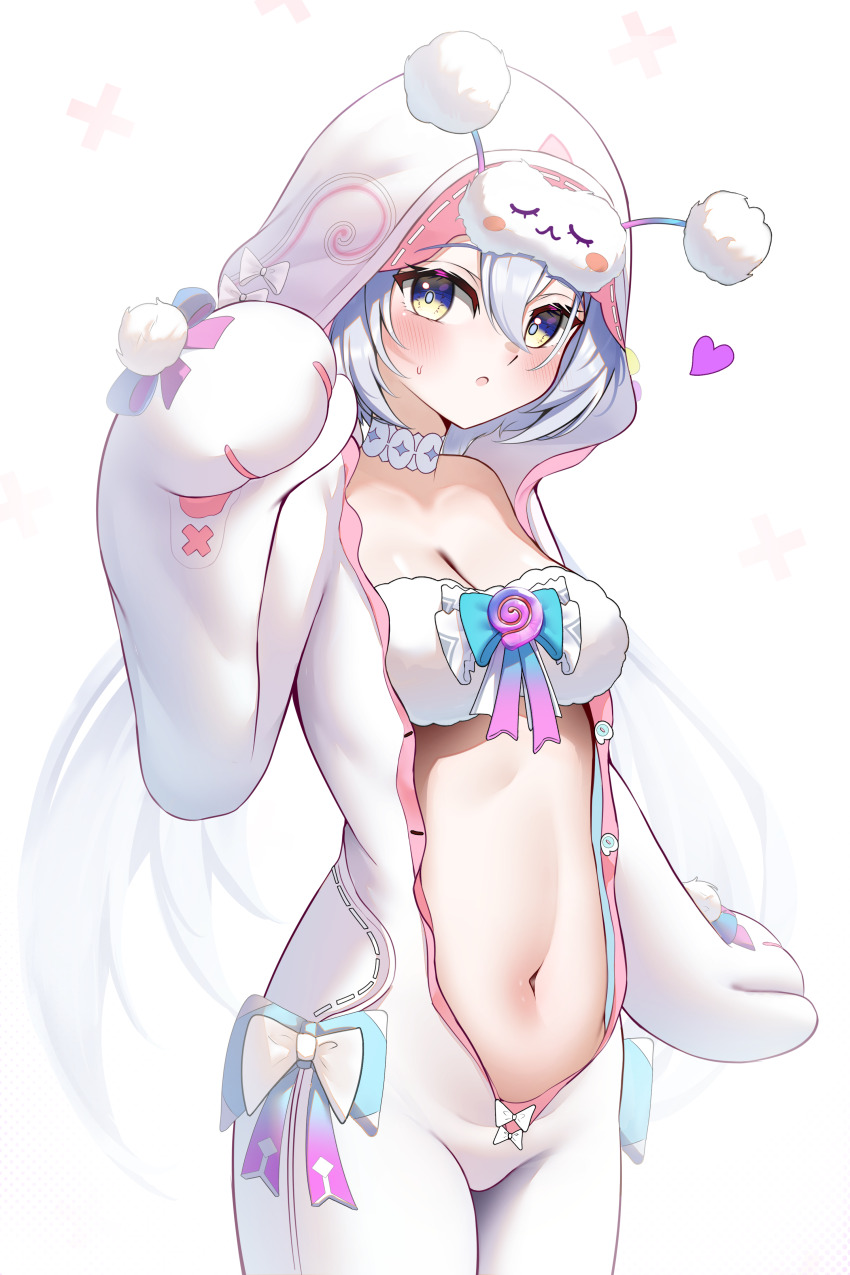 1girl, :o, absurdres, blush, bra, breasts, choker, cleavage