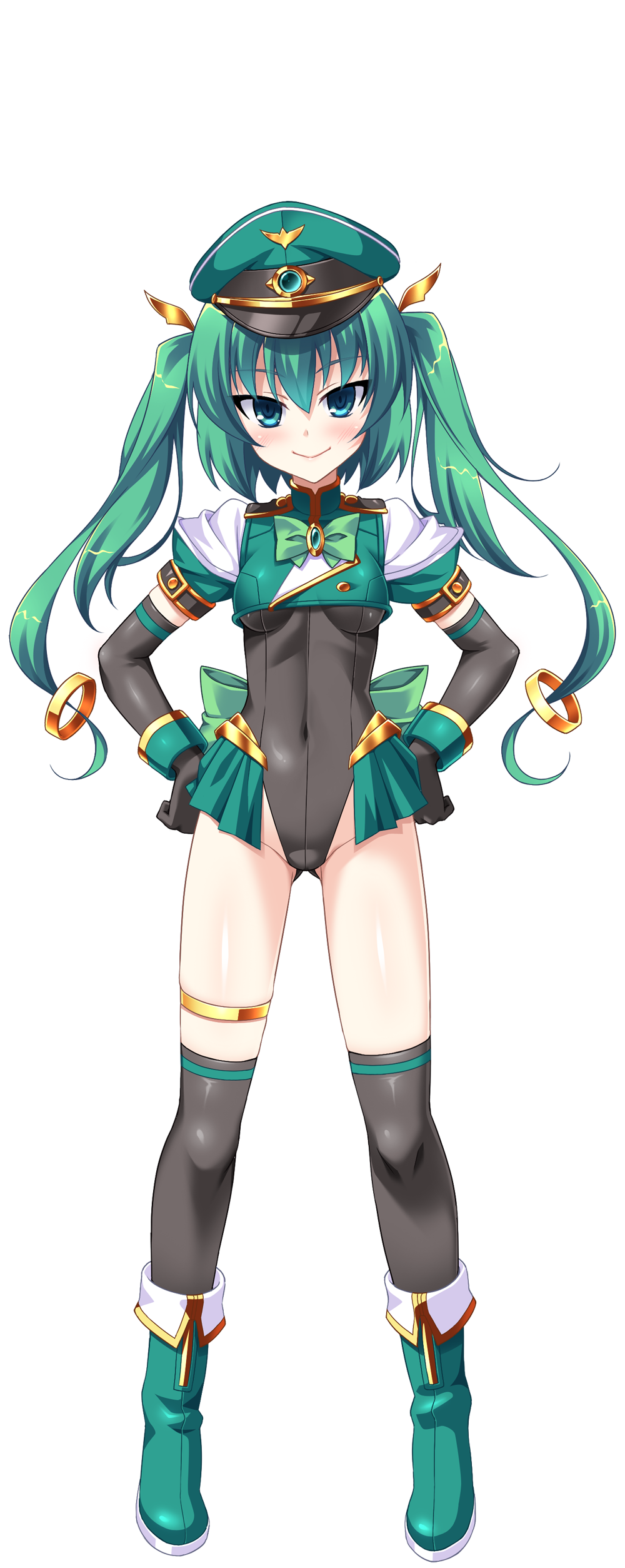 1girl, absurdres, aoi_masami, aqua_eyes, black_gloves, blue_eyes, blush, boots