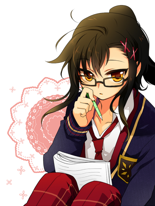 1boy, androgynous, bad_id, bad_pixiv_id, black_hair, blazer, glasses, jacket