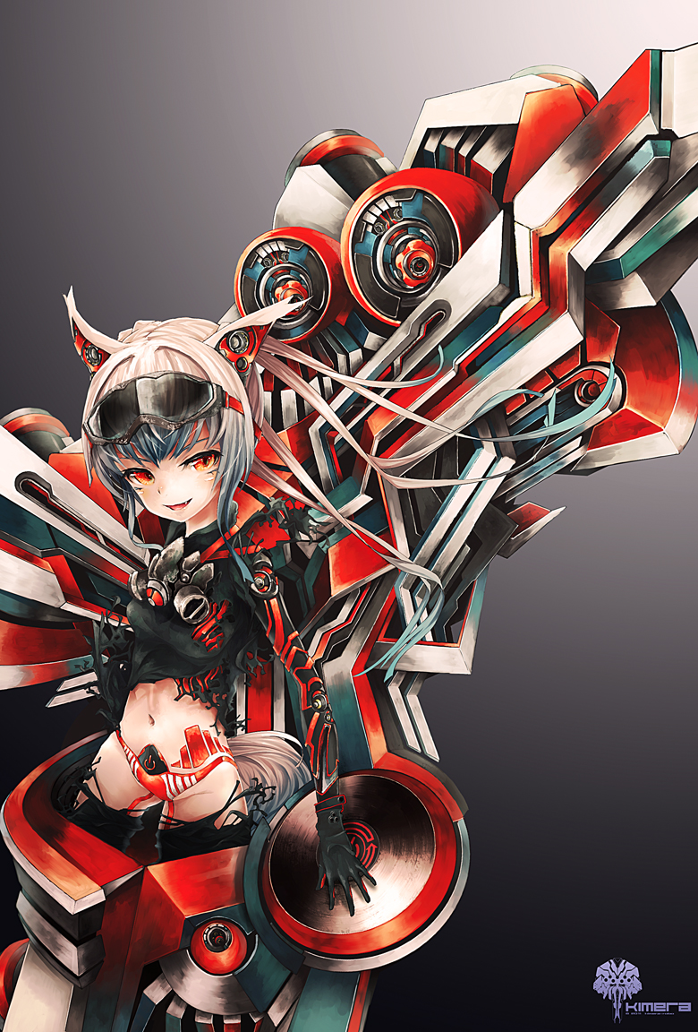 1girl, animal_ears, bad_id, bad_pixiv_id, cat_ears, fang, female_focus, goggles