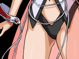 1girl, alfimi, animated, animated_gif, ass, banpresto, bare_legs, blue_hair