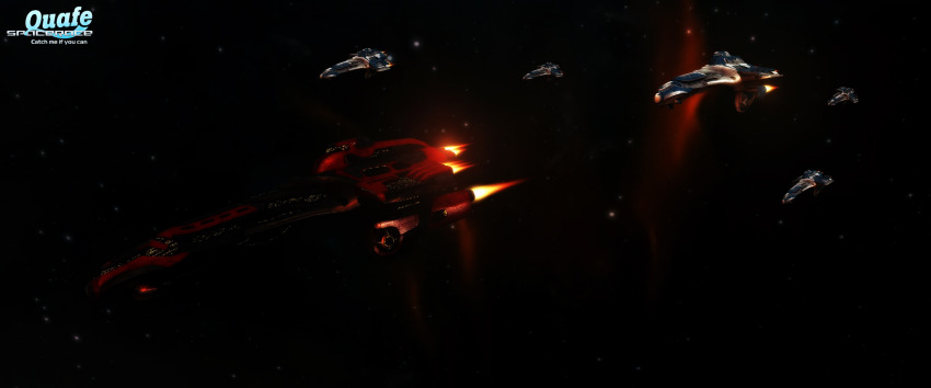 3d, absurdres, attack_ship_(eve_online), commentary, cruiser_(eve_online), dark, dark_background, english_commentary