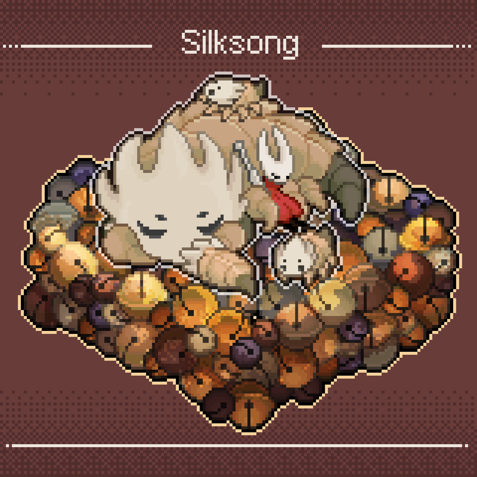 arthropod_girl, beastling_(hollow_knight), bell, bell_beast_(hollow_knight), black_eyes, black_skin, cloak, colored_skin