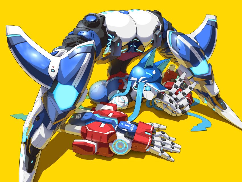 1girl, absurdres, animal_ears, ass, baseball_cap, blue_hat, breasts, cat_ears