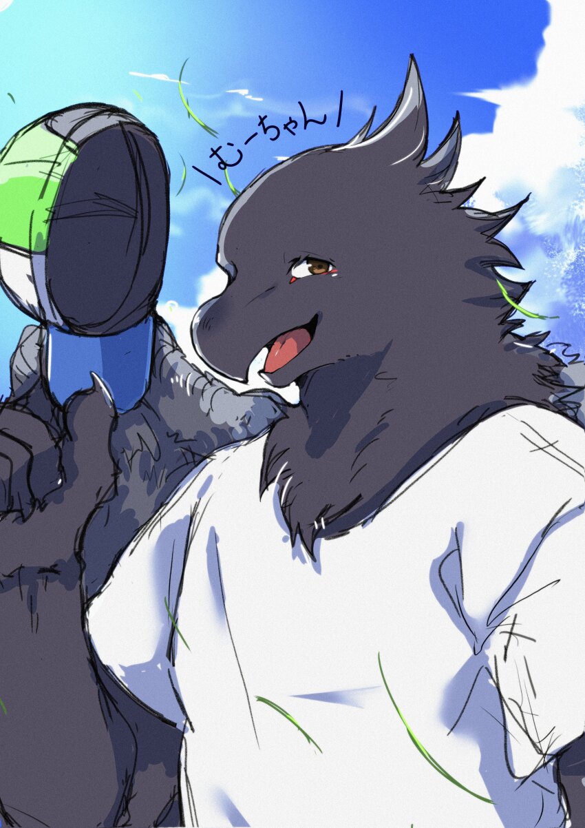 1boy, absurdres, ao_gravity, beak, bird_boy, bird_wings, blue_sky, claws