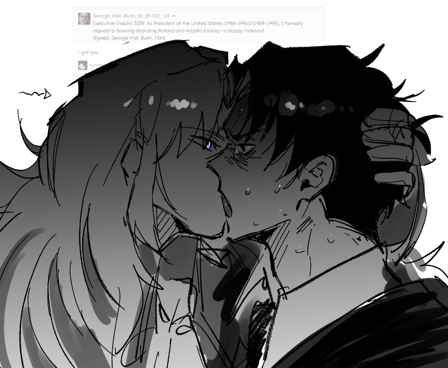 2boys, argalia_(project_moon), ascot, black_hair, blue_eyes, collared_cape, formal_clothes, french_kiss
