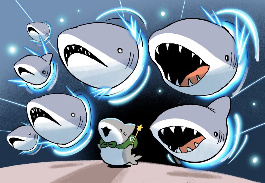 closed_eyes, fangs, fins, fish_tail, furoshiki_around_neck, gate_of_babylon_(fate), gills, happy