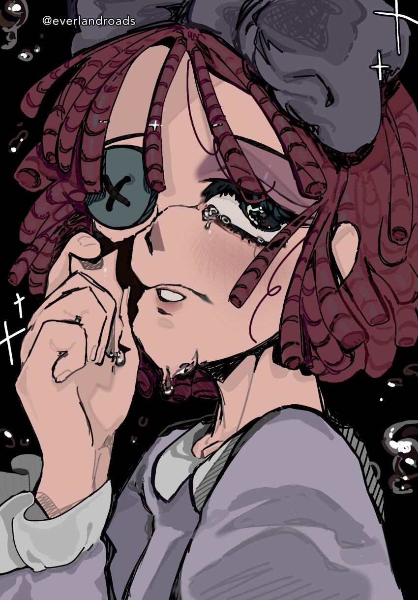 1girl, absurdres, artist_name, black_background, black_eyes, blue_bow, blue_dress, bow