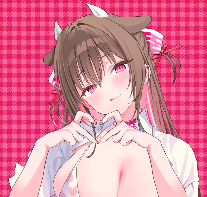 1girl, :q, absurdres, animal_ears, animal_print, bikini, blush, breasts