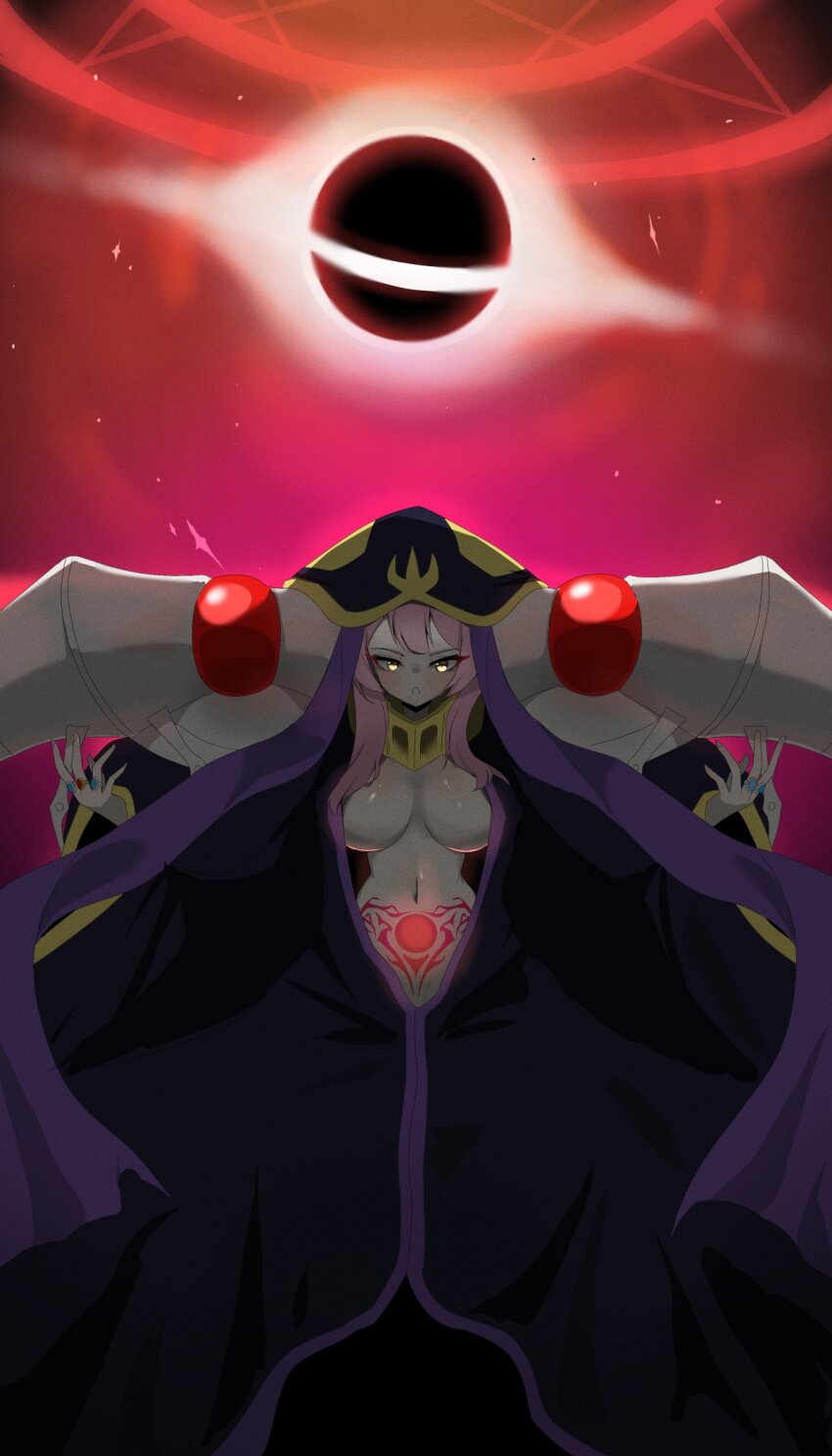1girl, ainz_ooal_gown, ainz_ooal_gown_(cosplay), blush, breasts, cosplay, deevious_deevi, highres