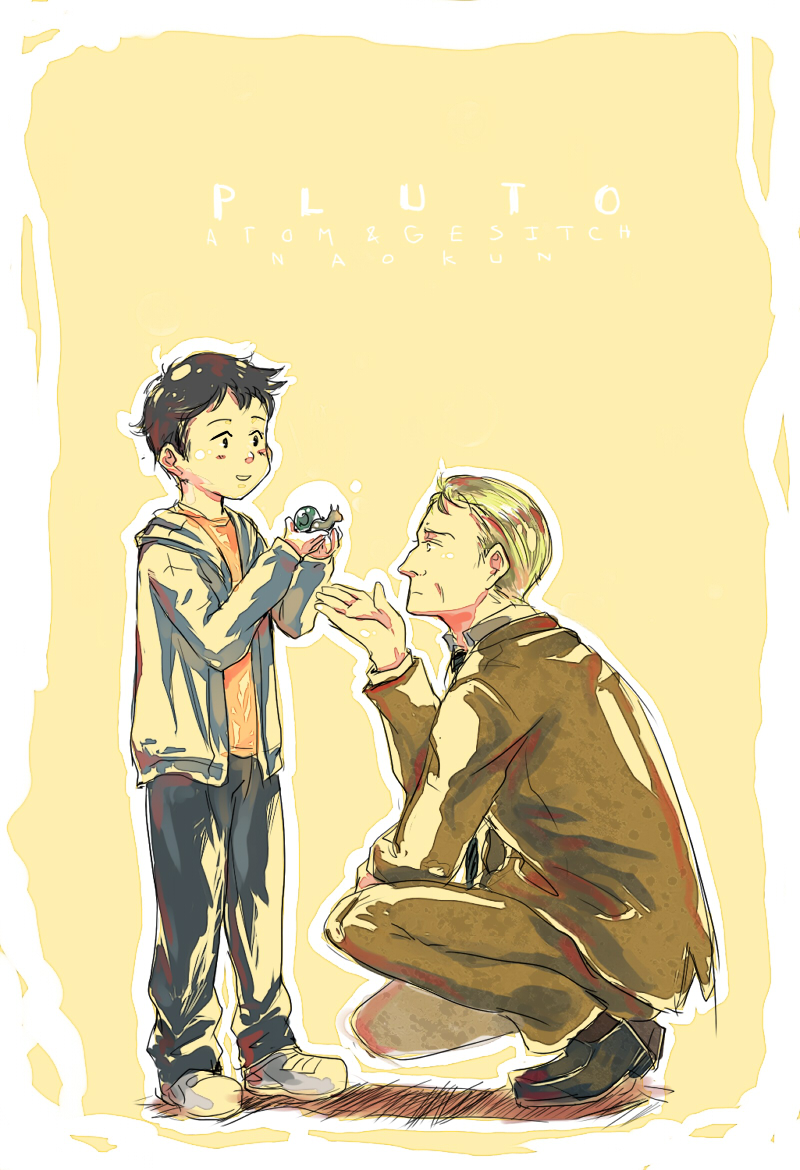 2boys, android, atom_(tetsuwan_atom), child, detective, formal_clothes, gesicht, hood