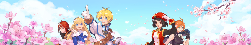 absurdres, antenna_hair, badge, bare_arms, bare_shoulders, belt, belt_buckle, beret