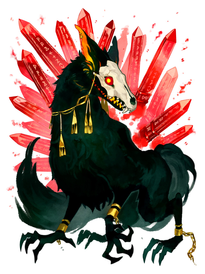 anklet, broken, broken_chain, chain, crystal, dairoku_ryouhei, earrings, highres