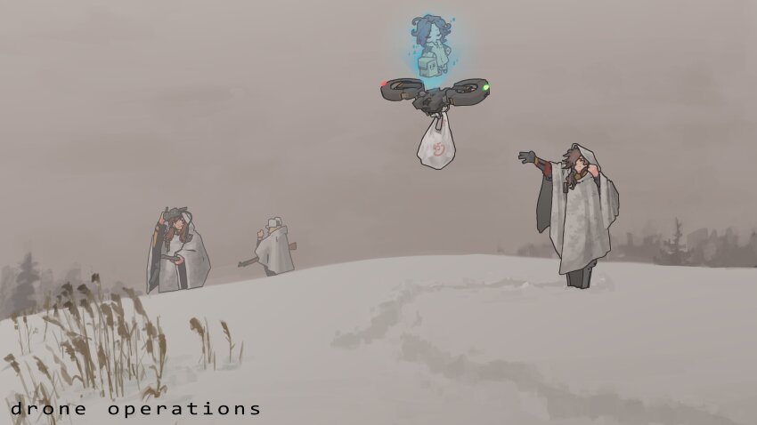 3girls, 4girls, absurdres, adjusting_clothes, adjusting_headwear, arm_up, bag, blonde_hair